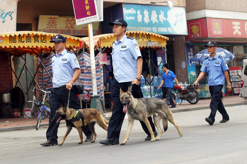 2014年5月1日，寮步公安分局干警在社区巡逻